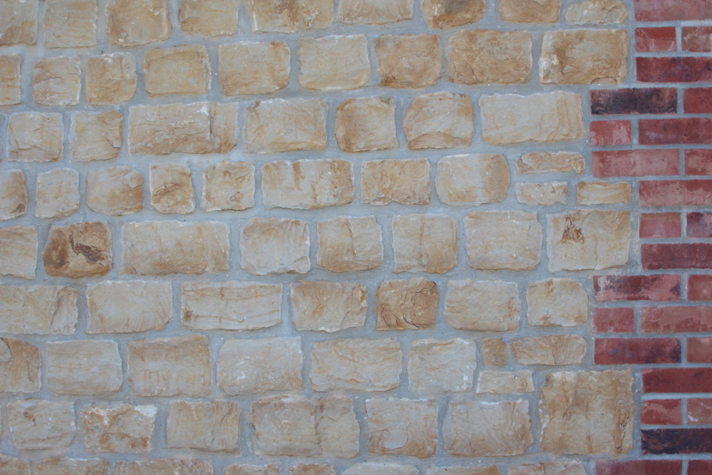 Sherborne Stone walling close up